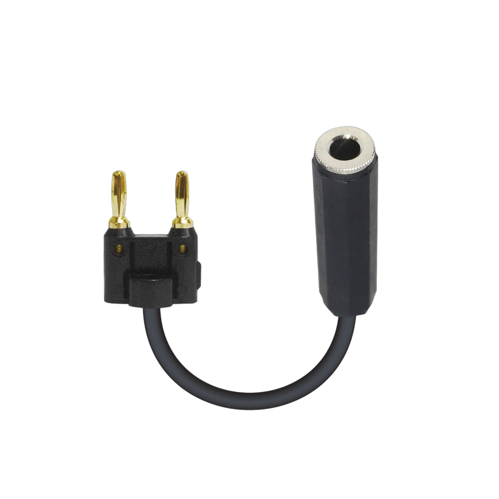 ProX Banana to 1/4 Female Speaker Cable Adapter Black ProX 6 inch speaker cable adapter with banana plug connector and 1/4 inch female jack