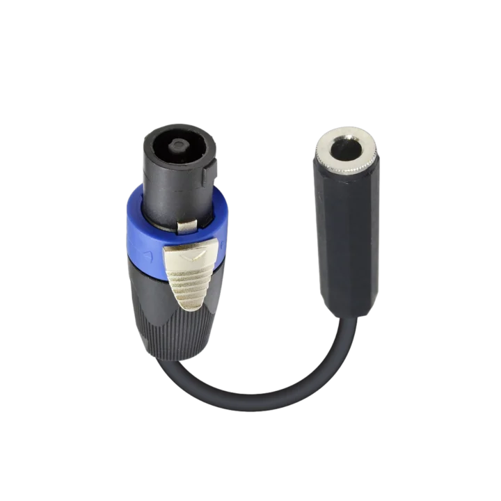 ProX 6 inch speaker cable adapter with SpeakON connector and 1/4 inch female jack