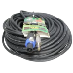 ProX 100 ft speaker cable with SpeakON to 1/4 inch TS connector detail view showing 12AWG gauge
