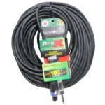 ProX 100 foot speaker cable with SpeakON connector and 1/4 inch TS male end, 12AWG gauge