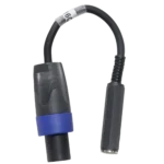 ProX 6 inch speaker cable adapter with SpeakON connector and 1/4 inch female jack