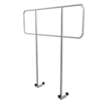 ProX stage platform adjustable height mechanism detail showing 28-48 inch leg extension system
