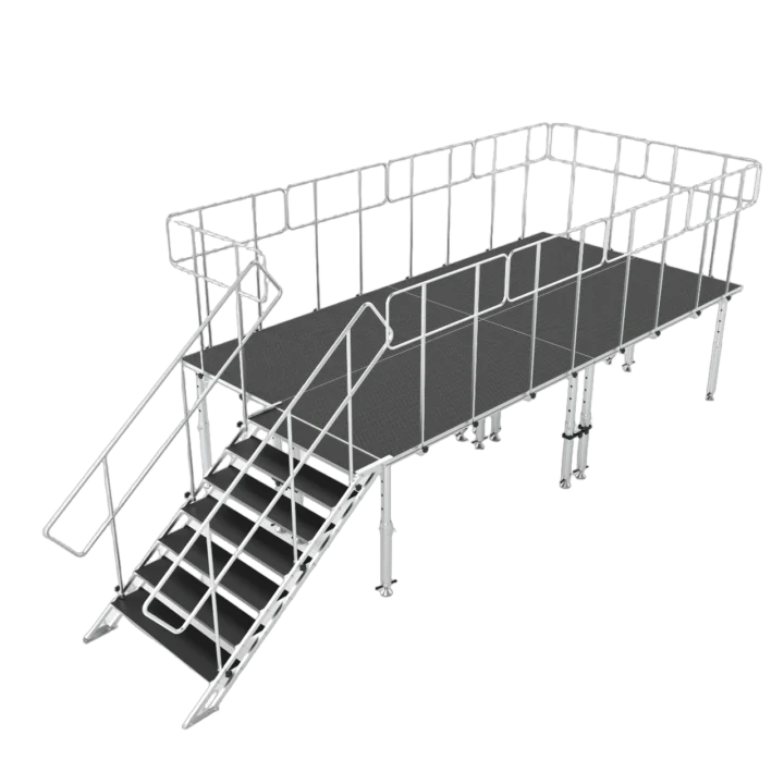 ProX 8 foot by 16 foot adjustable stage platform package with four connected platforms