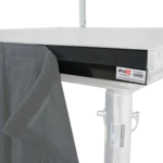 ProX stage skirt hook profile bar dimensional diagram showing measurements and mounting specifications
