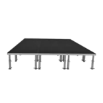 ProX StageOne modular stage decks with adjustable leg hardware and coupling system