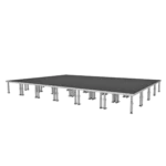 ProX StageOne modular stage platform 16 ft x 24 ft with 24 decks and adjustable legs side profile