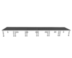ProX StageOne 24 foot by 4 foot modular stage deck system with six platforms and adjustable legs