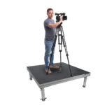 ProX StageOne 4 ft x 4 ft stage deck dimensional diagram with adjustable leg measurements