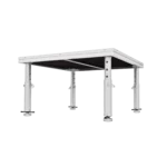 ProX StageOne 4x4 portable stage deck with adjustable 16-22 inch legs shown from side angle