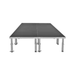 ProX StageOne 8x16 foot modular stage platform with adjustable legs side profile view
