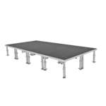 ProX StageOne modular stage deck system with eight platforms and adjustable leg supports