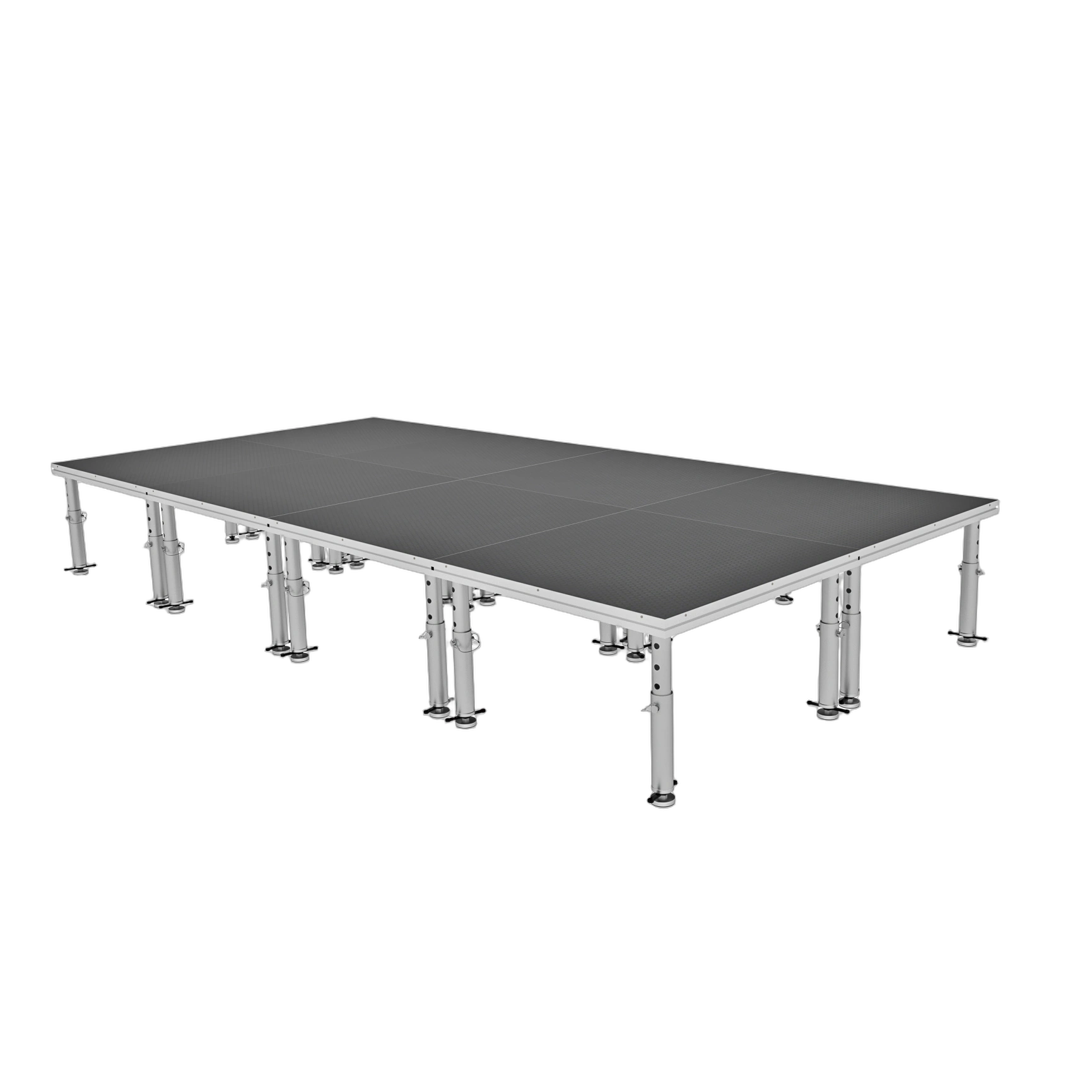 ProX StageOne 8x16 Portable Stage Platform System ProX StageOne modular stage deck system with eight platforms and adjustable leg supports