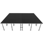 ProX StageQ 12x16 foot portable stage platform fully assembled for event staging with adjustable height deck system