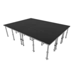 ProX StageQ 12x16 foot portable stage platform with six modular decks and adjustable height system