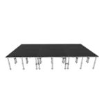 ProX StageQ 12x24 foot portable stage platform fully assembled for event staging with multiple deck configuration
