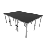 ProX StageQ 12x8 foot portable stage platform with three deck sections and adjustable height