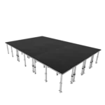 ProX StageQ 16x24 foot portable stage platform with 12 decks and adjustable height staging system