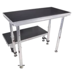 ProX StageQ 2 ft x 4 ft stage deck platform with adjustable legs in live performance venue setup