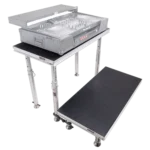 ProX StageQ 2 ft x 4 ft stage deck dimensional diagram with adjustable leg specifications