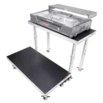 ProX StageQ 2 ft x 4 ft stage deck dimensional diagram with adjustable leg specifications