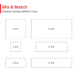 ProX StageQ 2 ft x 6 ft stage deck dimensional diagram with adjustable leg measurements