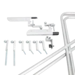 ProX StageQ 3 heavy duty foldable stage stairs rear panel showing structural support rail and locking mechanism