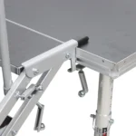 ProX StageQ 3 heavy duty foldable stage stairs with safety rail and adjustable height