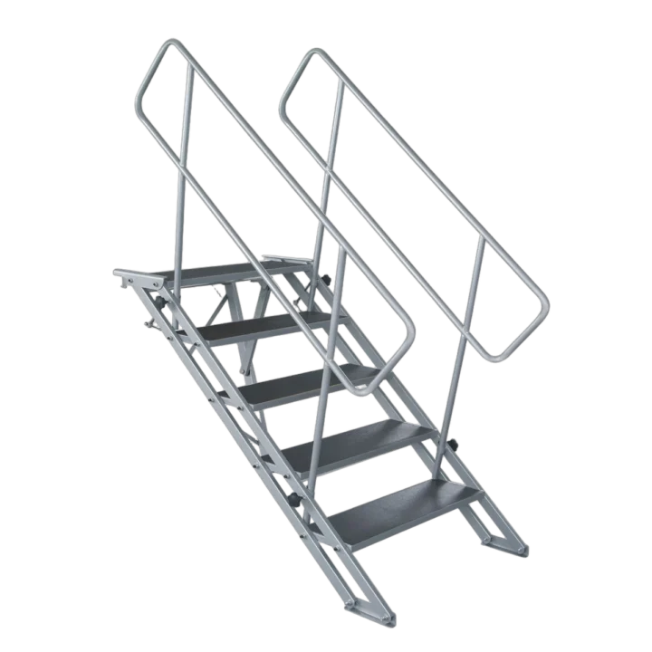 ProX StageQ heavy duty foldable 5 step stair unit with metal frame construction front view