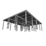ProX StageQ 12x16 foot portable stage platform showing individual deck construction and modular assembly