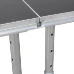 ProX StageQ stage deck adjustable leg mechanism close-up showing height adjustment range