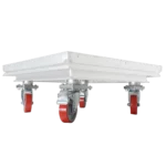 ProX StageQ stage legs locking caster wheel and rubber steel construction detail