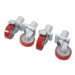 ProX StageQ 10-inch height stage legs with locking casters and rubber steel wheels front view