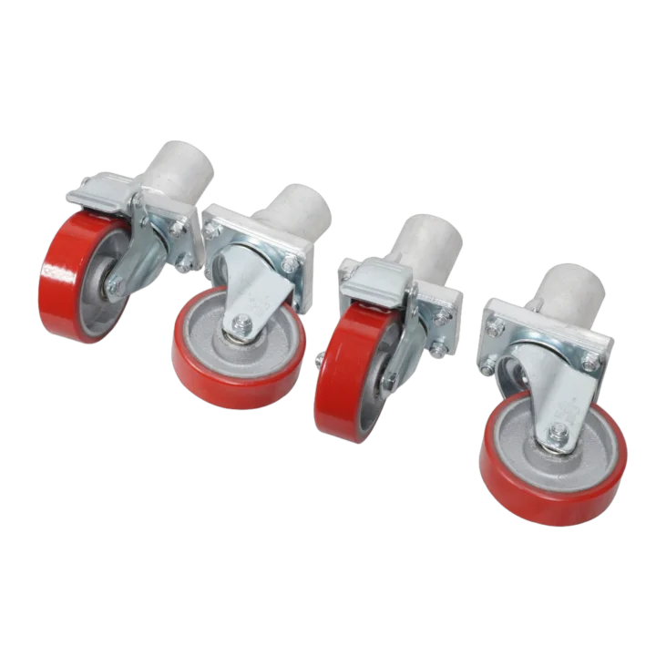 ProX StageQ 10-inch height stage legs with locking casters and rubber steel wheels front view