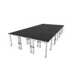 ProX StageQ portable stage platform showing modular deck construction and adjustable height system