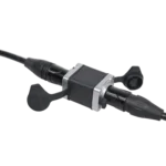 ProX Tactical IP65 waterproof RJ45 ethernet coupler installed in professional audio networking setup