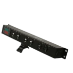 ProX TARA power distribution box dimensional diagram showing measurements and outlet layout specifications