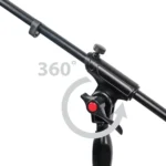 ProX tripod microphone stand with boom arm and clip mounted for live performance application