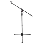 ProX professional tripod microphone stand with extended boom arm and mic clip attachment