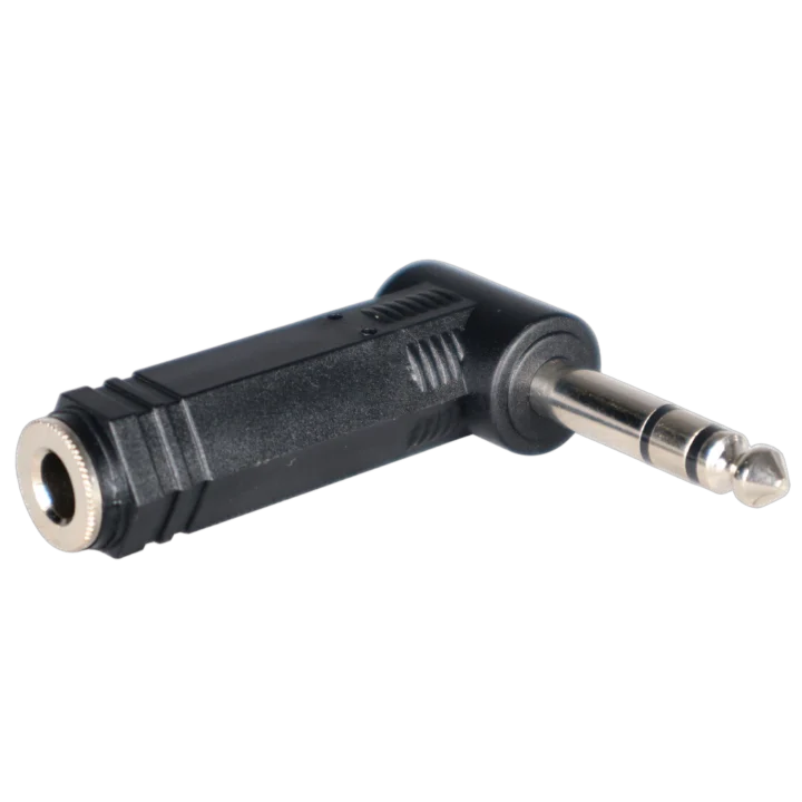 ProX 1/4 inch TRS female to male right-angle adapter connector front view