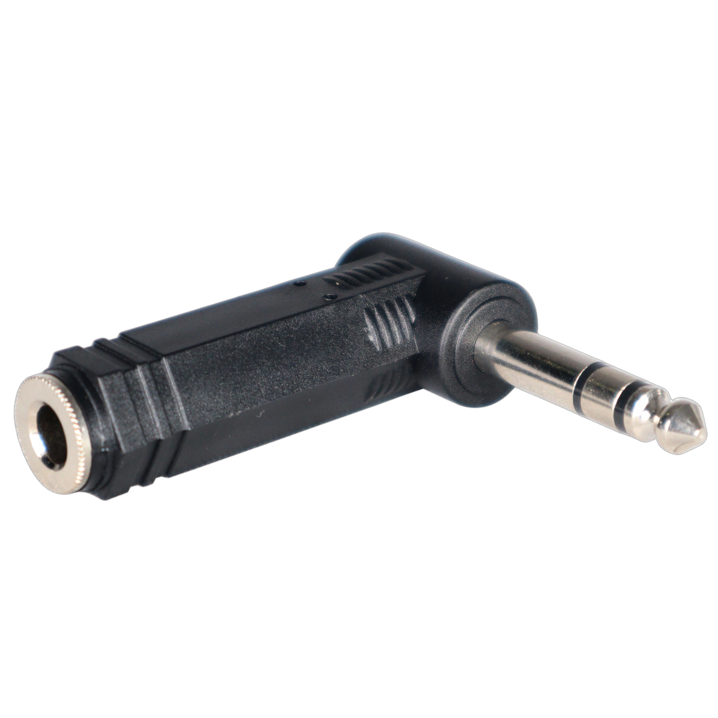 ProX 1/4 TRS Female to Male Right-Angle Adapter ProX 1/4 inch TRS female to male right-angle adapter connector front view