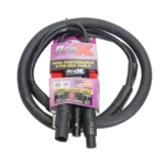 ProX True1 power signal combo jumper cable showing TR1 and DMX 3P connectors, 12AWG gauge