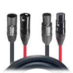 ProX True1 power and signal combo jumper cable with TR1 and DMX 3P connectors, 12AWG, 6 feet