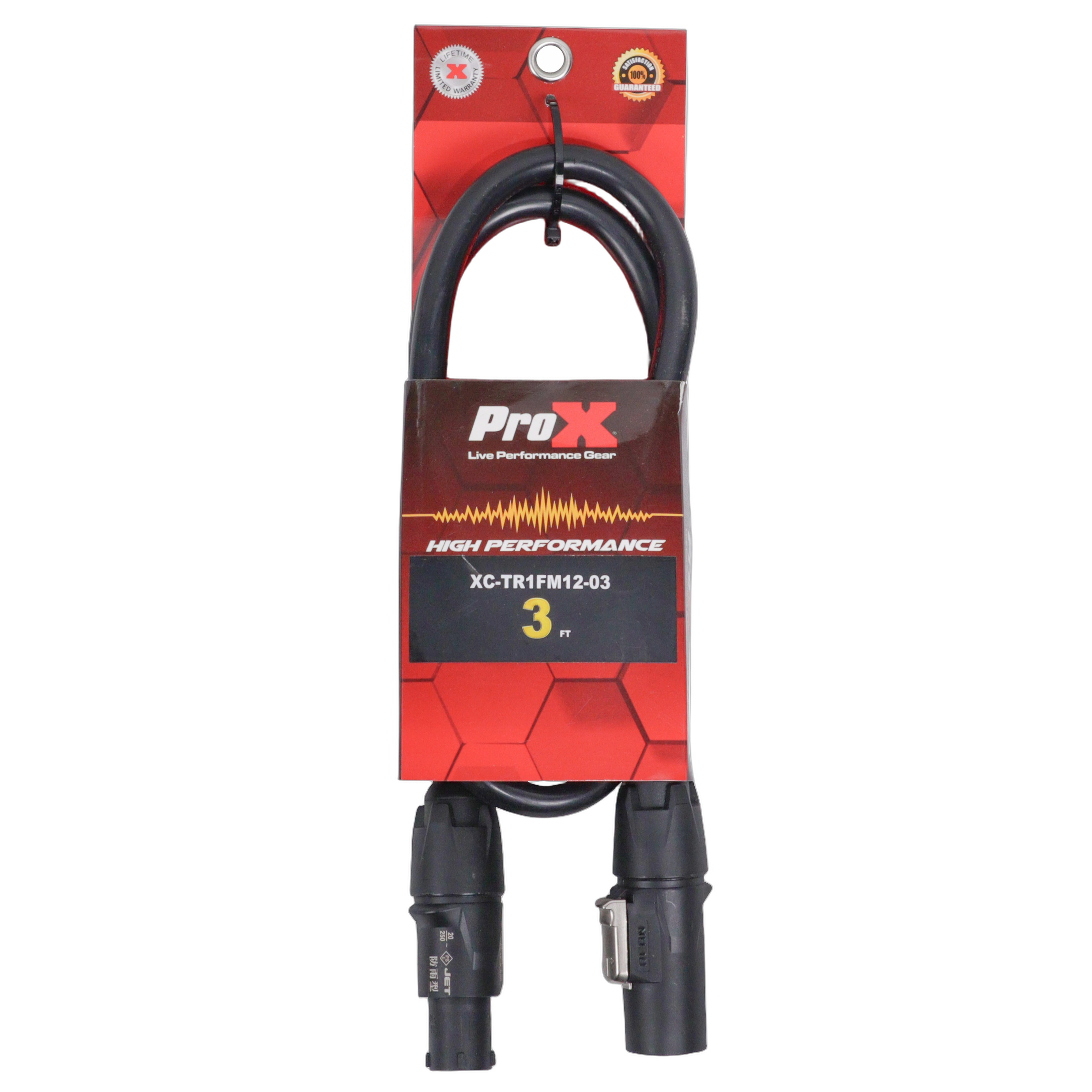 ProX True1 Male-to-Female Power Link Cable 12AWG ProX True1 Male-to-Female Power Link Cable 12AWG 3 ft professional audio connector