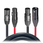 ProX 3 foot True1 power signal combo jumper cable with TR1 and XLR connectors, 12AWG gauge