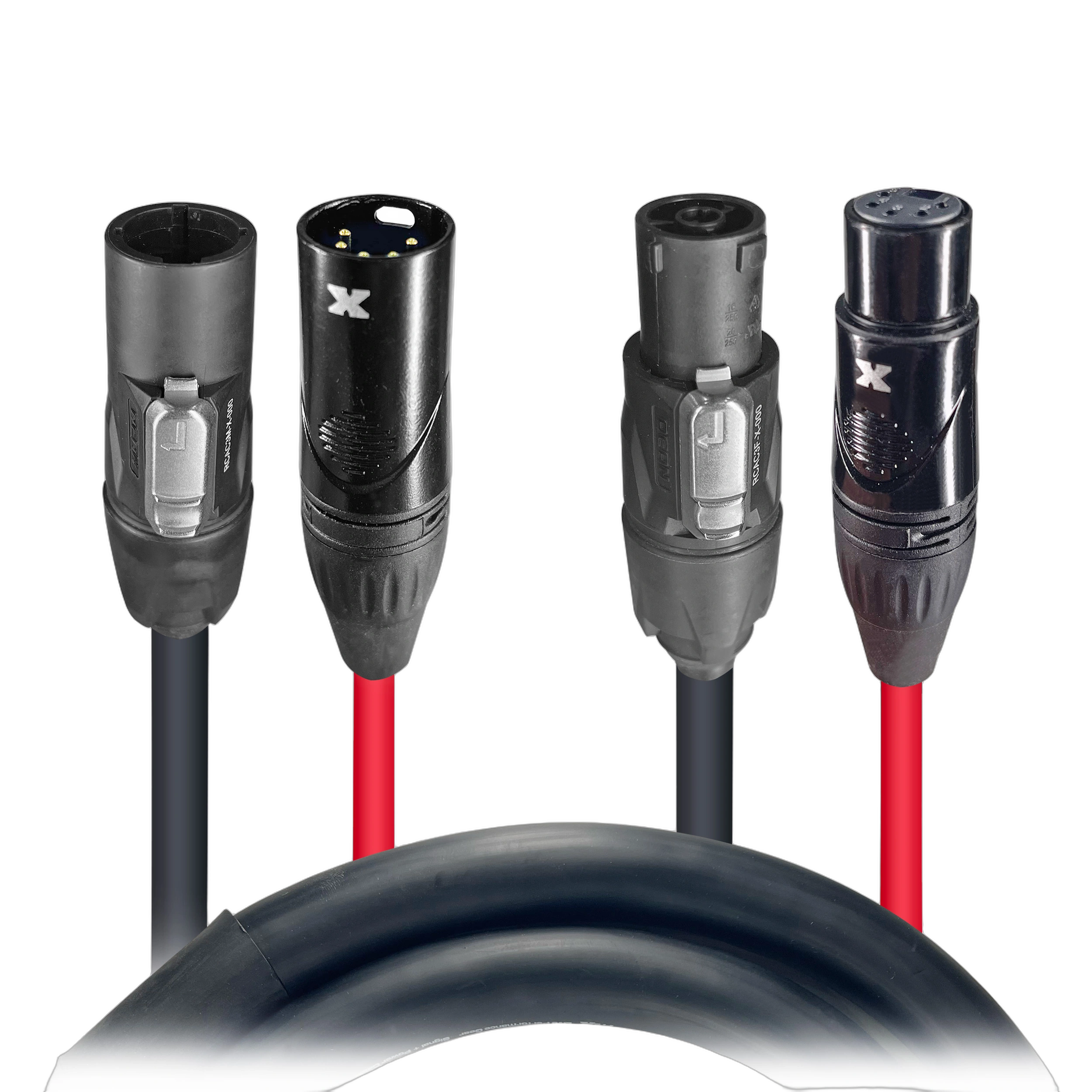 ProX 10ft True1 Power Signal Combo Jumper Cable ProX True1 power and DMX signal combo jumper cable with TR1 and 3-pin connectors, 12AWG gauge
