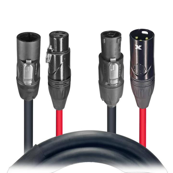 ProX 3 foot True1 power signal combo jumper cable with TR1 and XLR connectors, 12AWG gauge