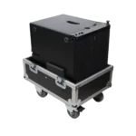 ProX universal ATA flight case for RCF SUB702AS subwoofer speaker, detail view of hardware and construction
