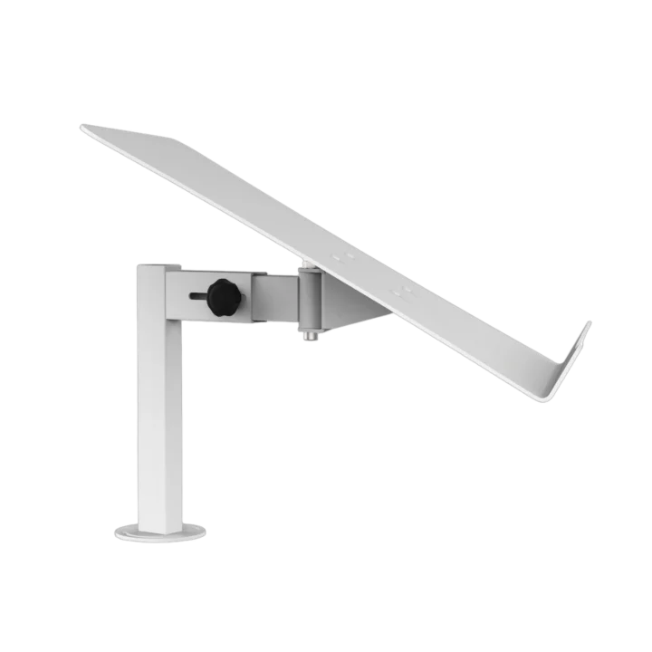ProX universal CDJ player mounting stand white finish front view for B3 DJ table workstation