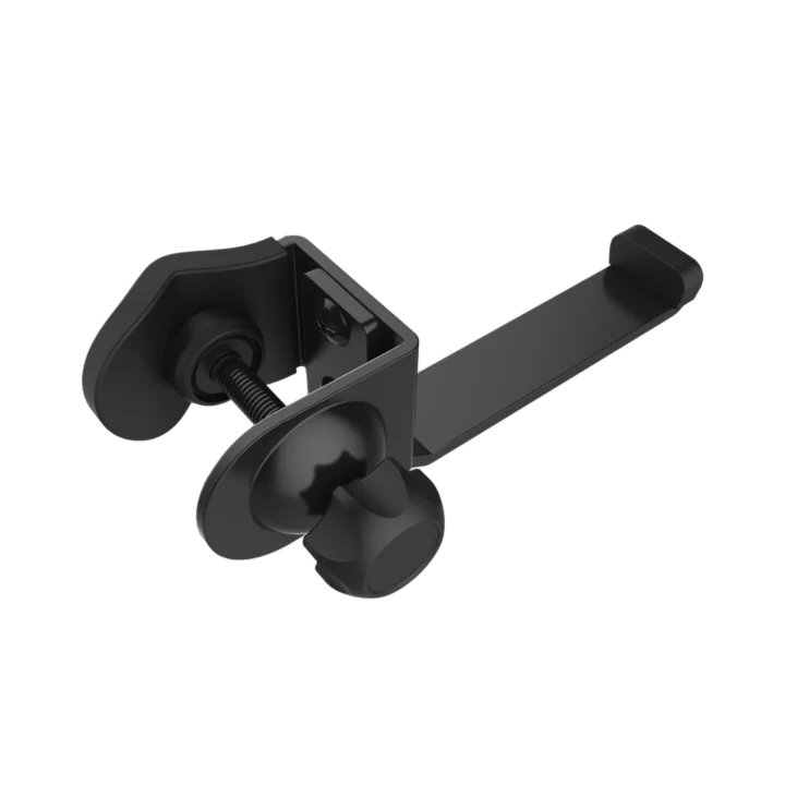 ProX universal clamping headphone hanger mounted on speaker pole stand, front view
