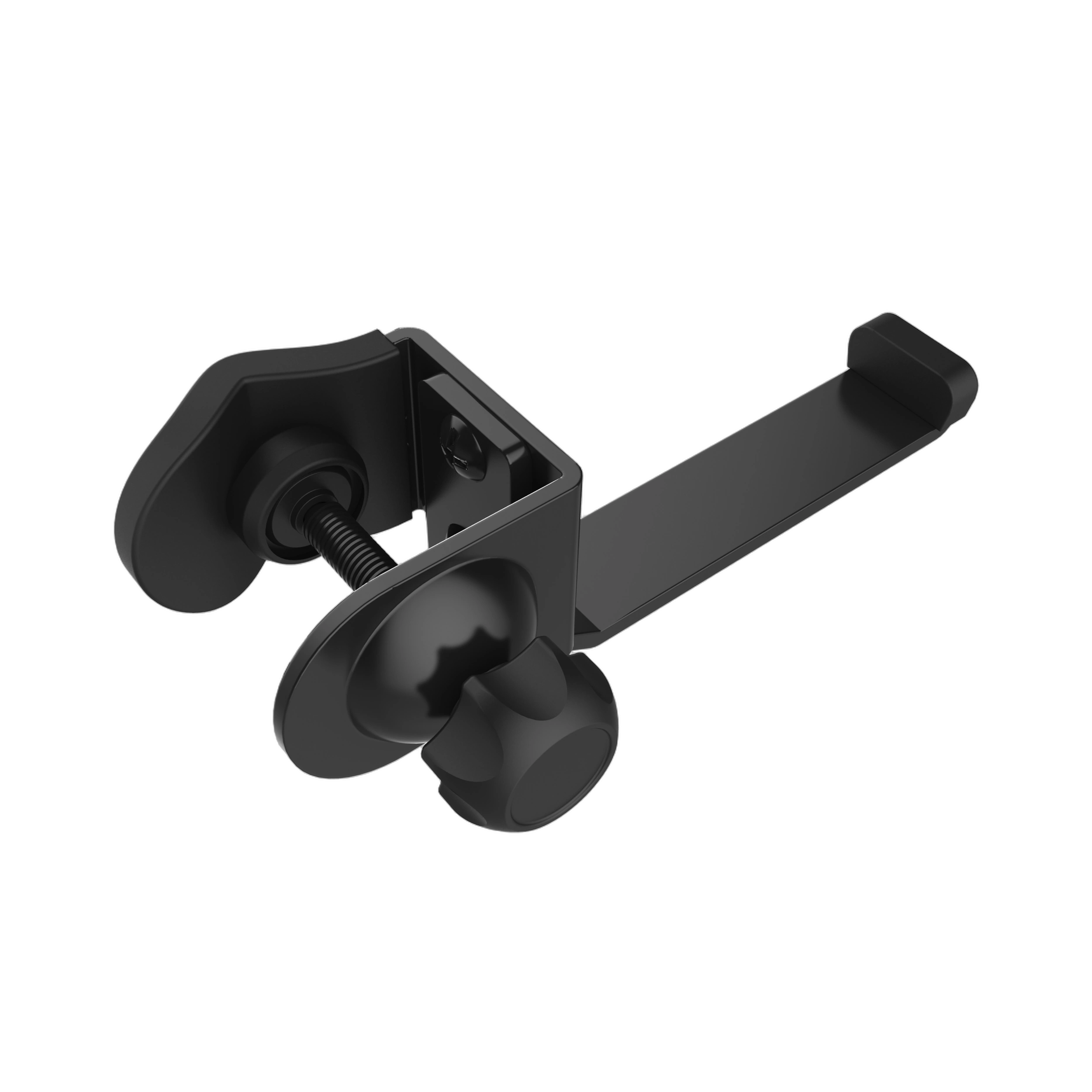 ProX Universal Clamping Headphone Hanger for Speaker Poles ProX universal clamping headphone hanger mounted on speaker pole stand, front view